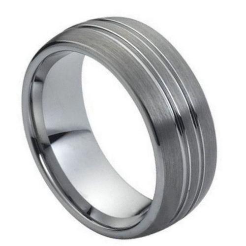 High Polish Double Groove Design - 8mm Band